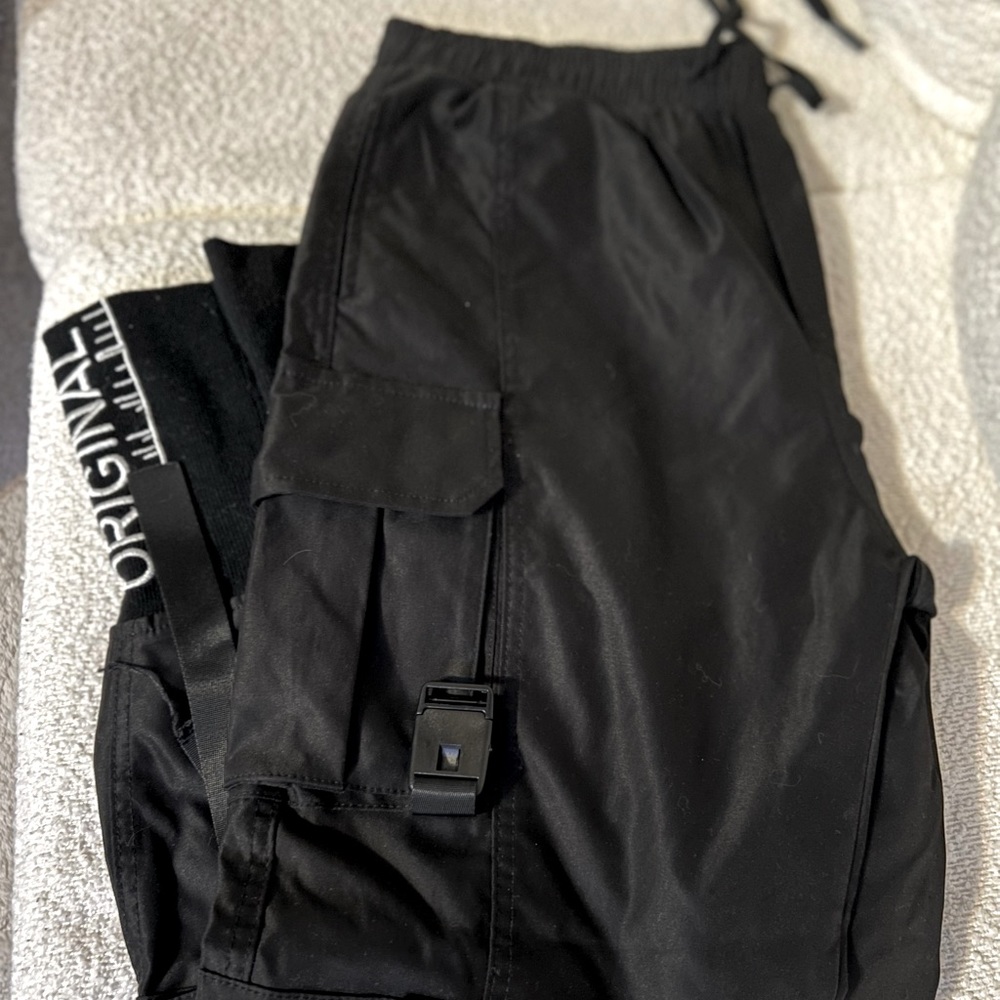 Japanese Mens Multi-Pockets Outdoor Casual Jogging with Drawstring
